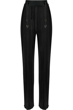 MAISON CLOSE Logo-print strap sheer trousers