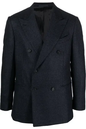 CARUSO Textured wool-blend double-breasted blazer