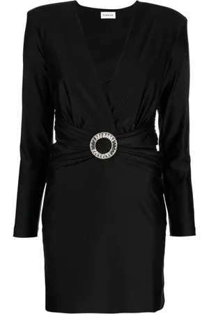 P.A.R.O.S.H. Buckle-detail high-shine finish minidress