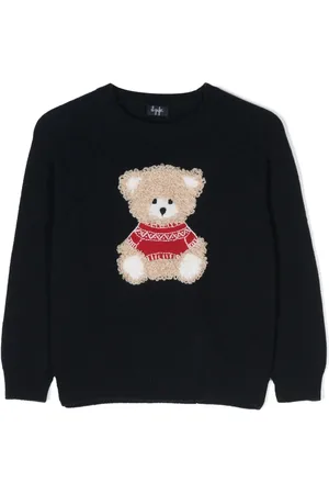 Il gufo Bear-motif virgin wool jumper