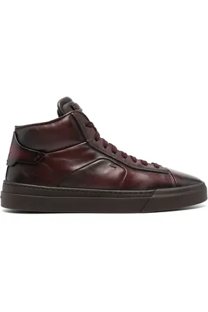 santoni Gilby leather sneakers