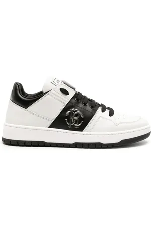 Roberto Cavalli Mirror Snake-embellished leather sneakers