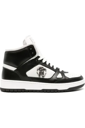 Roberto Cavalli Mirror Snake-embellished leather sneakers
