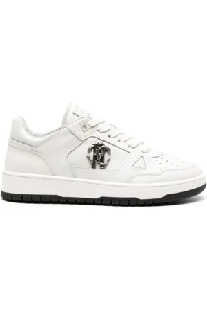 Roberto Cavalli Mirror Snake-embellished leather sneakers