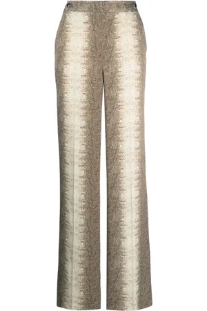 Twin-Set Lizard-skin effect satin trousers