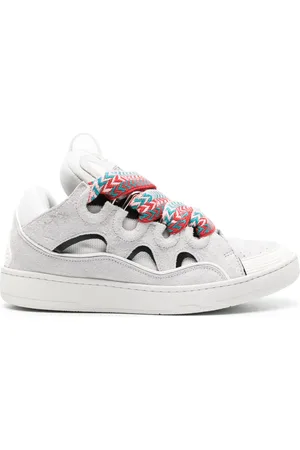 Lanvin Curb panelled suede sneakers