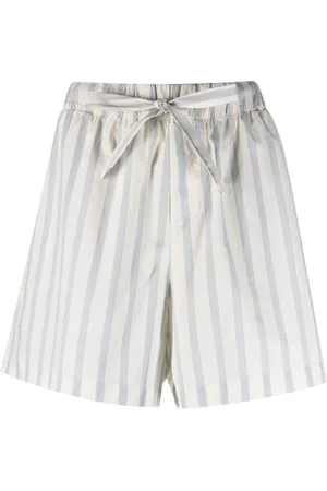 Tekla Striped organic-cotton pajama shorts