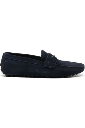 Roberto Cavalli Mirror Snake suede loafers