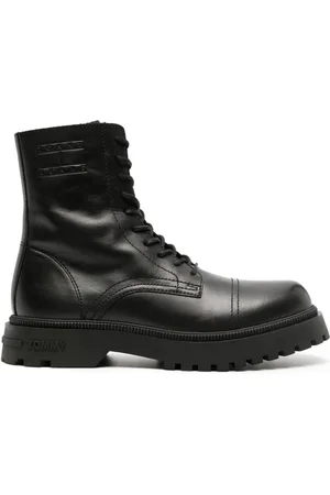 Tommy Hilfiger Logo-debossed ankle leather boots