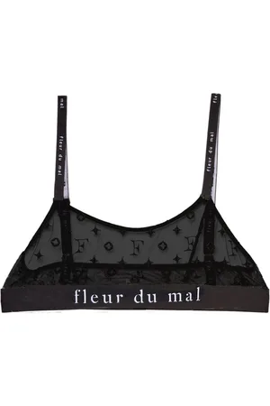 FLEUR DU MAL Monogram-embroidered soft bralette