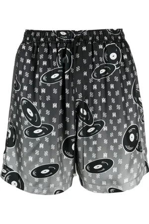 AMIRI Falling Records silk shorts