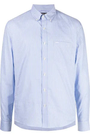 Michael Kors Oxford logo-embroidered striped shirt