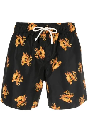 Palm Angels Burning monogram-print swim shorts