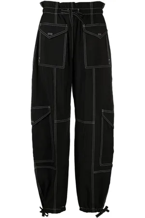 Ganni Paperbag-waist cargo trousers