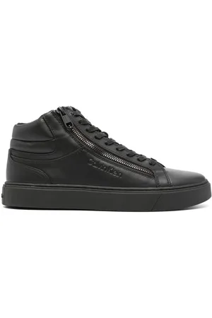 Calvin Klein Logo-debossed leather sneakers