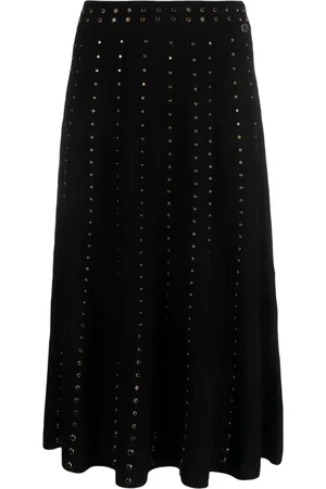 Twin-Set Logo-plaque eyelet-embellished skirt