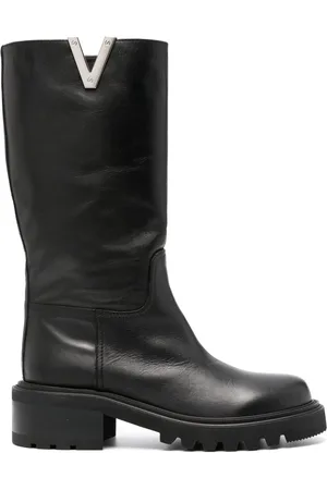 Via Roma 70mm Vlogo leather boots