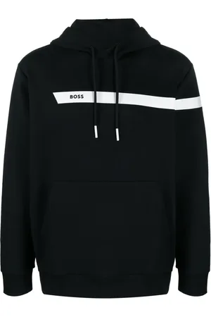 HUGO BOSS Logo-print cotton blend hoodie