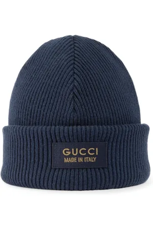 Gucci Logo-patch Wool Beanie in Gray