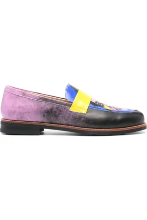 KIDSUPER STUDIOS Graphic-print leather loafers