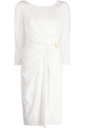 Paule Ka Draped-detail crepe midi dress