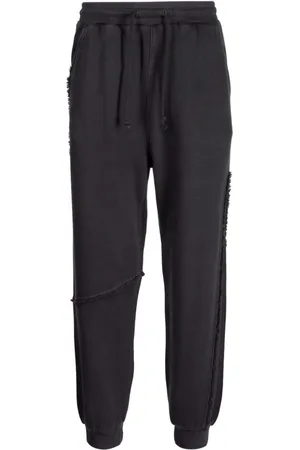 FIVE CM Frayed drawstring cotton track pants
