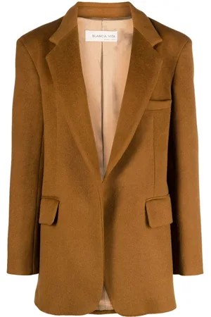 BLANCA Notched-lapels brushed-effect blazer