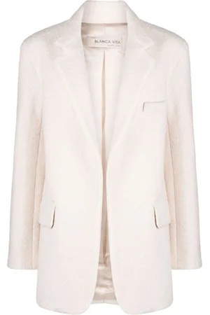 BLANCA Notched-lapels textured-finish blazer