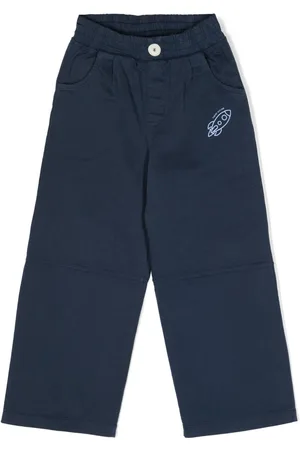 There Was One Kids Rocket-print cotton chino trousers