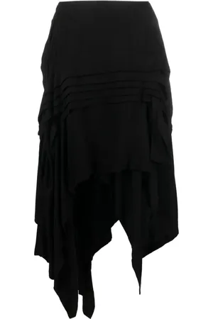 YOHJI YAMAMOTO Asymmetric wool-blend midi skirt