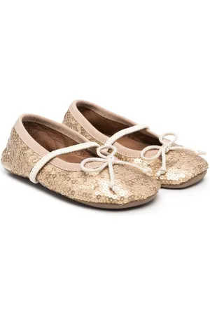 PèPè Sequin-embellished round-toe ballerinas