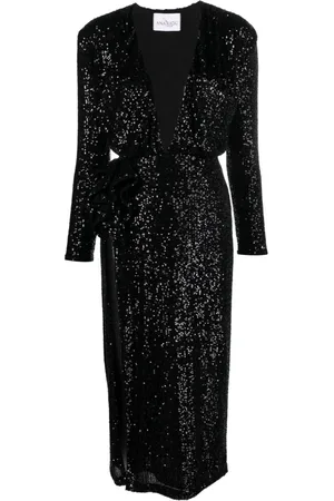 Ana Radu Sequinned plunge midi dress