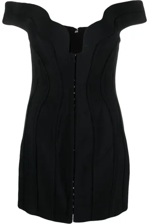 MUGLER Wavy-detail corset minidress