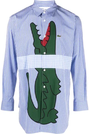 Comme des Garçons X Lacoste logo-print checked shirt