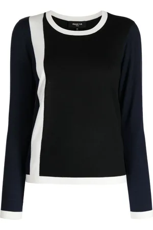 Paule Ka Stripe-detail round-neck jumper