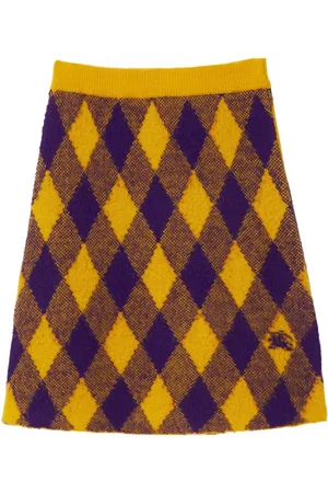 Monogram Wool Silk Blend Jacquard Mini Skirt in Camel - Women