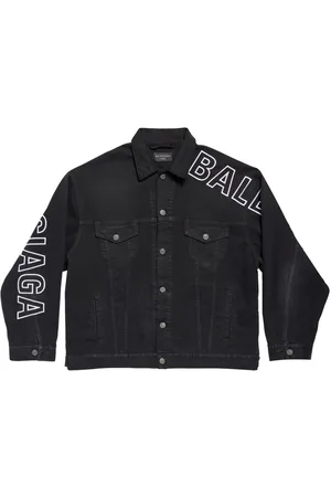 Represent R4 Monogram Zipped Denim Jacket in Gray for Men