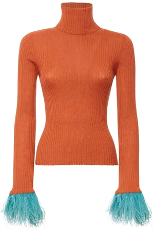 La DoubleJ High Kick feather-trim jumper