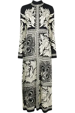 La DoubleJ Halle placée-print maxi dress