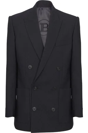 Balmain Monogram-jacquard wool blazer