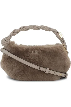 Ganni Small Bou faux-fur tote bag