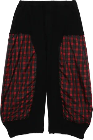 Comme des Garçons Tartan-check panel trousers