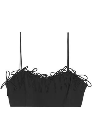 Ganni Drapey sleeveless cropped top