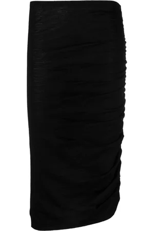 Isabel Marant Ruched merino wool midi skirt