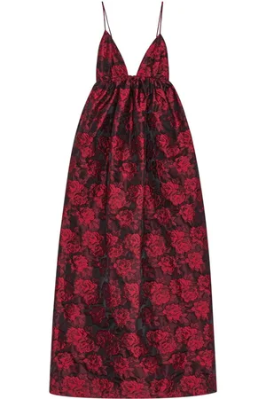 Ganni Botanical-print jacquard midi dress