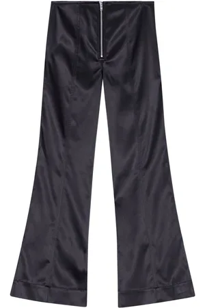 Ganni Satin-finish flared trousers