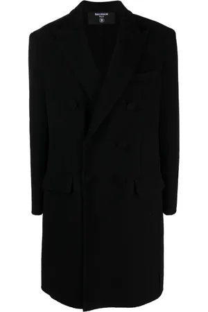 Balmain Double-breast wool-blend coat