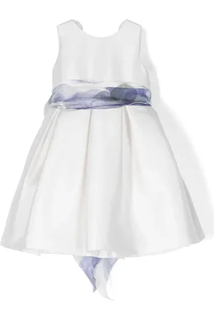 Mimilù Organza-bow fastening pleated dress