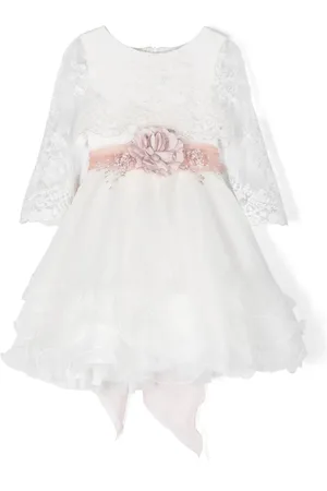 Mimilù Floral-appliqué tiered dress