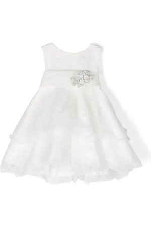 Mimilù Floral-appliqué full-skirt dress